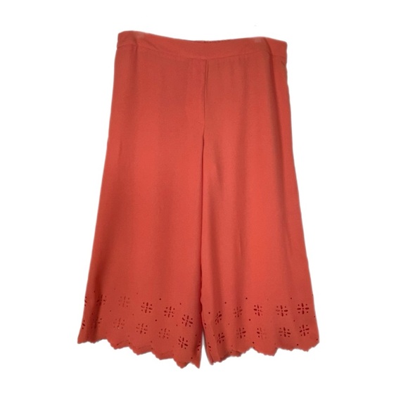 Cato Coral Scallop Edge Laser Cut Culottes - Picture 1 of 6